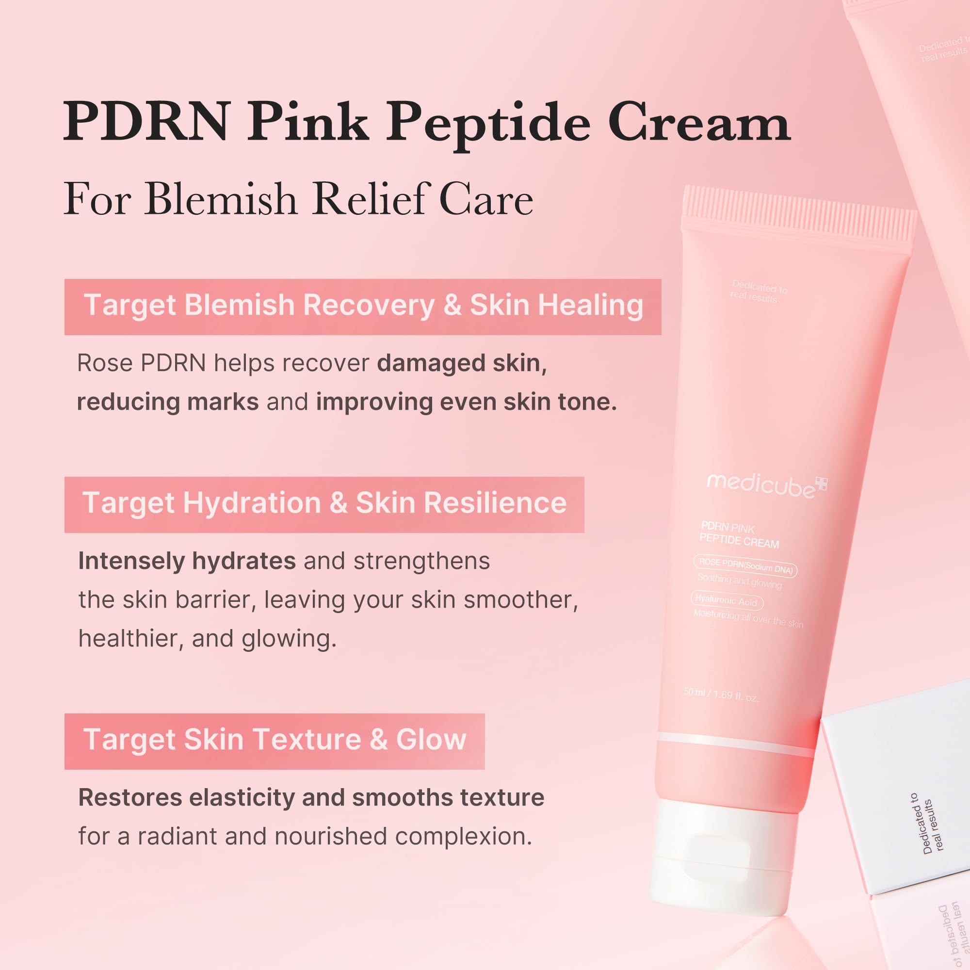 medicube Salmon DNA PDRN Pink Hyaluronic Moisturizing Cream | Blemish Relief & Hydrating Care | Restores Skin Elasticity & Glow | Korean Skincare, Even Skin Tone & Pore Care | 50ml / 1.69 fl.oz.